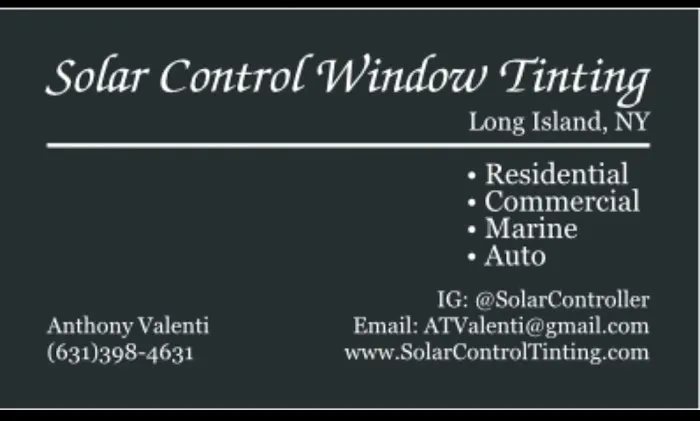 Solar Control Window Tinting 1