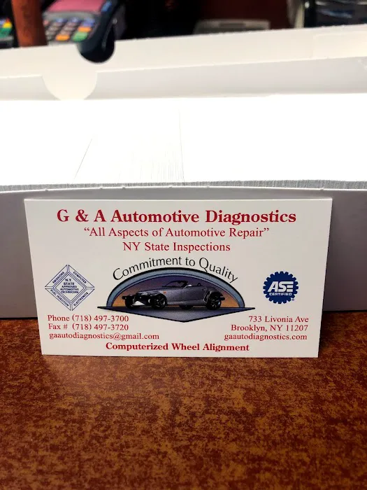 G & A Auto Diagnostic & Wheel Alignments Center Inc. 1