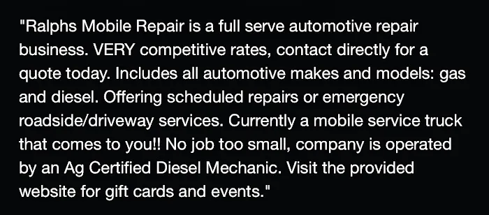 Ralph's Mobile Repair, LLC 2