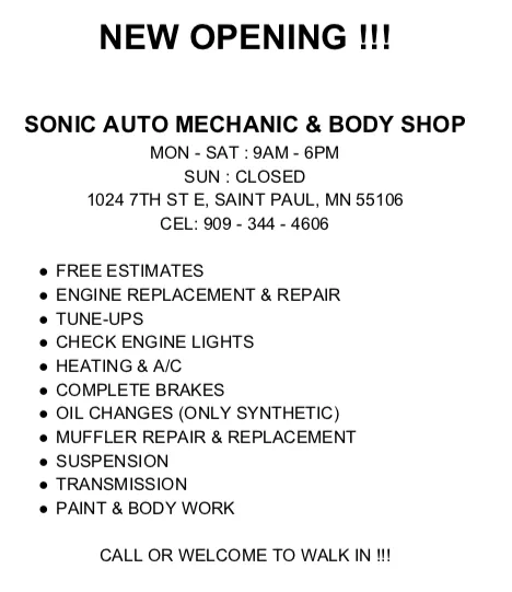 Sonic auto mechanic and body shop 2