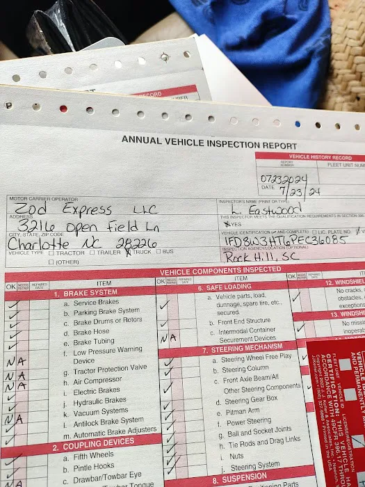 Eastwood's truck inspection service's (Annual Dot inspection only) 0