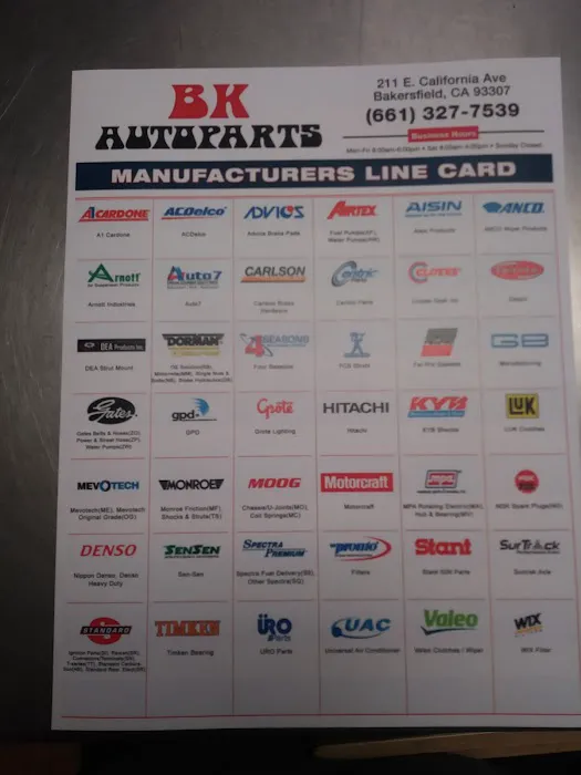 BK AUTOPARTS 0