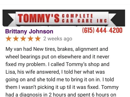 Tommy's Complete Car Care Inc 2